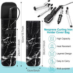 Shappy 2 Pcs Heat Resistant Hair Tools Bag Curling Iron Travel Case Cover Neoprene Flat Iron Holder Travel Case and Silicone Mat Pouch for Hot Hair Tools Storage Organizer(Retro Style)
