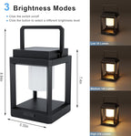 Outdoor Solar Table Lamp, 3-Level Brightness Warm LED Lantern, USB & Solar - Image 2