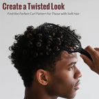 Belongtous Premium Twist Hair Sponge Brush, Twist Styler Comb Set for Men & Women, Metal Brush Pick and Twist Comb for Afro, Curly, Coiled, Short Hair
