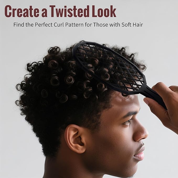 Belongtous Premium Twist Hair Sponge Brush, Twist Styler Comb Set for Men & Women, Metal Brush Pick and Twist Comb for Afro, Curly, Coiled, Short Hair