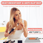 Oversize Silicone Heat Resistant Mat for Curling Irons, Hair Straighteners, Flat Irons and Hot Hair Styling Tools, Portable Wrap Pad Cover for Vanity, Travel, Salon(14.2" x 11.0")