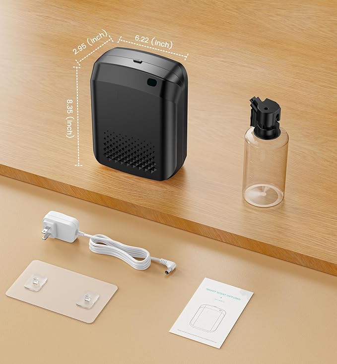 Waterless Essential Oil Diffuser 3000 Sq.Ft Coverage for Large Home Hotel Office, 400ml Cold Air Scent Machine for Aromathrapy, Bluetooth App Control, Quiet Aroma Diffuser Wall Amount