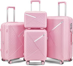 Campfun Luggage 4 Piece Sets, Expandable Carry On Luggage Set Hardshell PP by Campfun