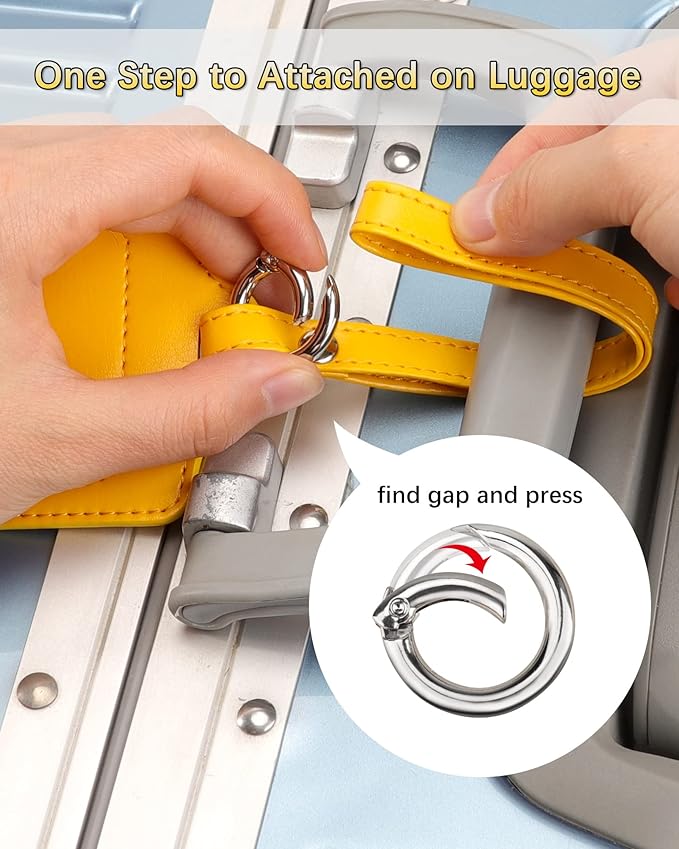 Teskyer Luggage Tags, 3 Pack Premium PU Leather Luggage Tags - Image 6