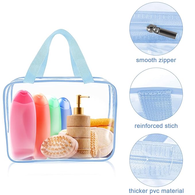 APREUTY Clear Makeup Bags, TSA Approved 6 Pcs Cosmetic Makeup Bags Set Clear PVC - Image 5