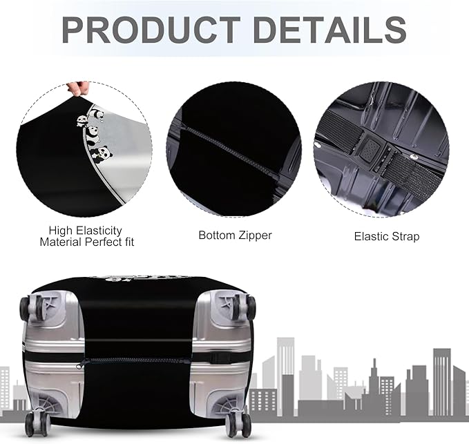 ANNA QUEEN Panda Family Luggage Cover, Cute Panda Design Suitcase Protector - Image 4