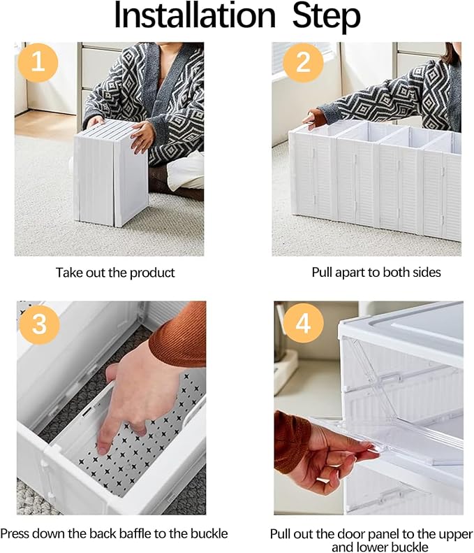 Shoe Organizer Foldable Shoe Rack, No Assembly Box Covered Shoe Storage - Image 7
