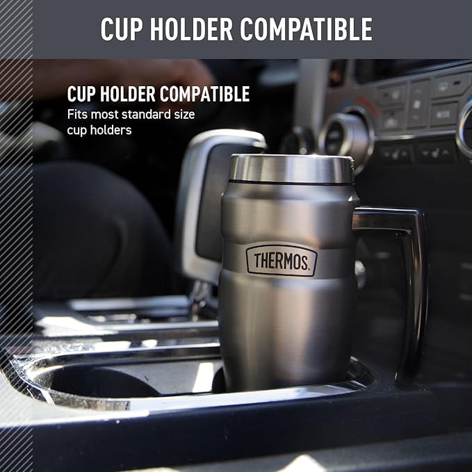 THERMOS Stainless King Vacuum-Insulated Travel Mug, 16 Ounce, Matte Stainless - Image 3