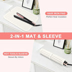 Oversize Silicone Heat Resistant Mat, Professional Hot Hair Tools Mat for Curling Iron, Flat Iron, Hair Straightener, Portable Hot Pad Cover with Velcro for Travel Home Salon(14.2" x 11.0")