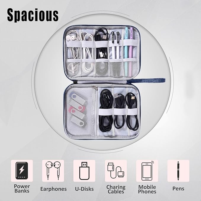 CILLA Travel Cord Organizer Case, Portable Waterproof Storage Bag - Image 3
