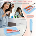 Large Silicone Heat Resistant Mat, Portable Travel Hot Hair Tools Holder Pad for Curling Iron, Flat Iron, Hair Straightener and Other Styling Tools(12.0" x 9.0")