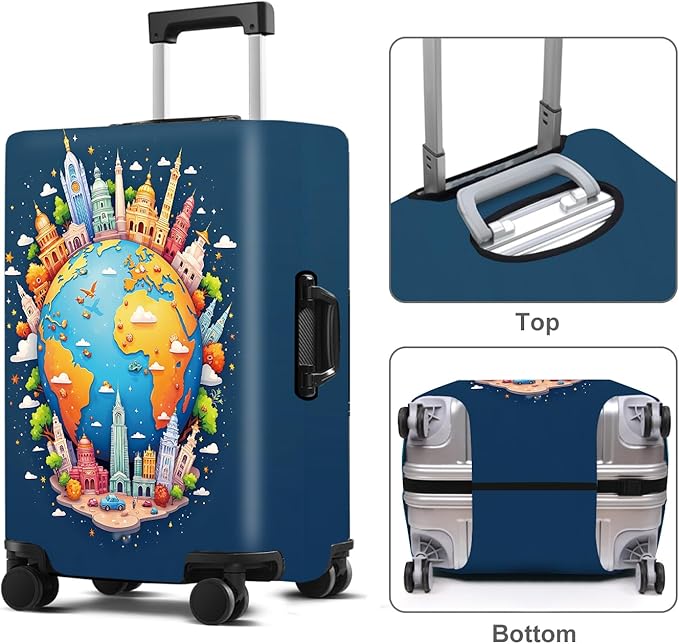 Luggage Cover Washable Suitcase Protector Anti-Scratch, Stretchable Fit - Image 3