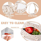 Bluboon Lunch Bag for Women Men Cute Corduroy Lunch Tote Bags Reusable - Image 3