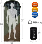KingCamp Sleeping Bag for Adults, Cold Weather & Warm XL Big and Tall Flannel - Image 2
