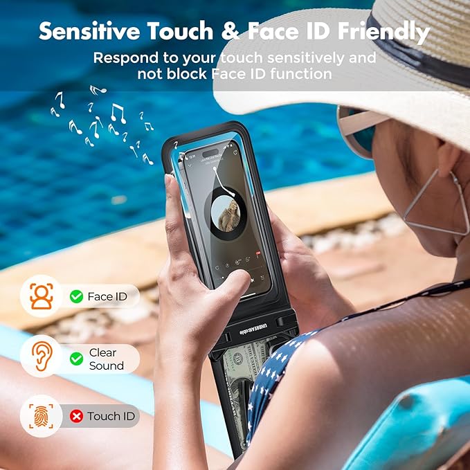 UNBREAKcable IPX8 Waterproof Phone Pouch 2-Pack, Double Space Waterproof Phone - Image 5