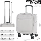 Verage Under Seat Luggage with Wheels, Softside Small Suitcase Spinner Carry On - Image 2