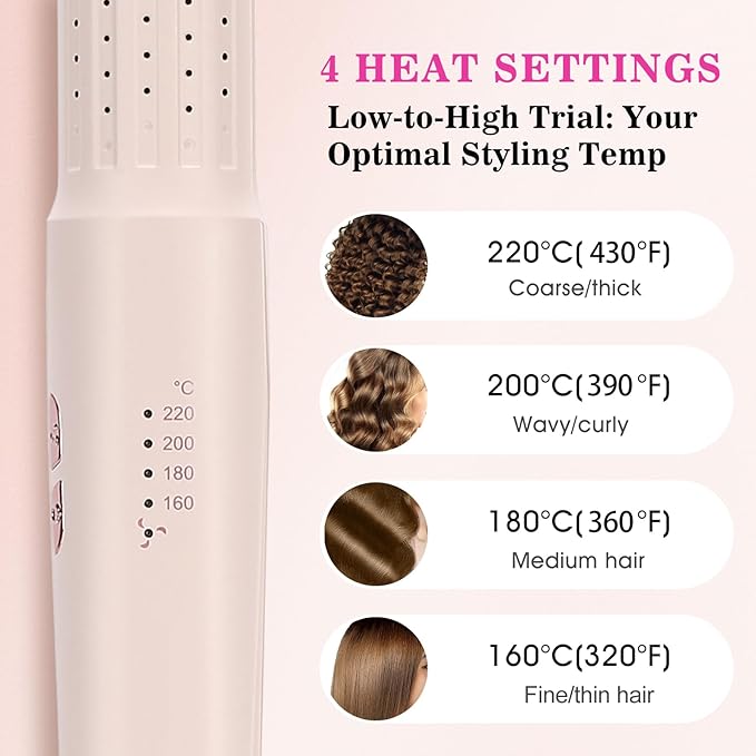 Hair Straightener and Curler, Dual Voltage Curling Iron, Airflow Multi Styler for Straight/Curly/Waves, Negative Ion Hair Care, No Heat Damage Hair Curler