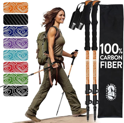 100% Carbon Fiber Trekking Poles by USA Brand by HikerHungerOutfitters