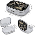 Metal 2 Compartment Pill Organizer Travel Friendly Portable Compact Pill Box - Image 3