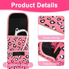 Shappy 2 Pcs Curling Iron Travel Case Cover Heat Resistant Flat Iron Holder Case Sleeve Neoprene Straightener Holder and Silicone Hot Hair Tools Mat Bag(Leopard Style)