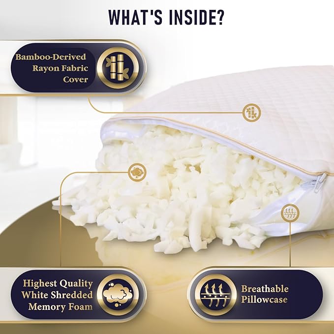 Royal Therapy 2-Pack King Size Pillows, Memory Foam Pillow - Image 2