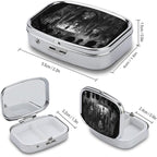 Metal 2 Compartment Pill Organizer Travel Friendly Portable Compact Pill Box - Image 3