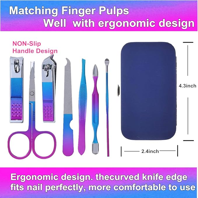 7pcs Manicure set, Nail Clippers Kit, Stainless Steel Manicure Kit, Nail - Image 2