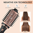 Hair Dryer Brush Set, Multifunctional Hot Air Brush for Salon Blowouts, Negative Ion Technology & Quick Drying, Shiny and Less Frizz, Blush Gold