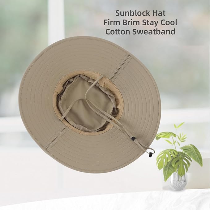 Home Prefer UPF50+ Mens Sun Hat Wide Brim Fishing Hat Foldable Large Brim UV - Image 6