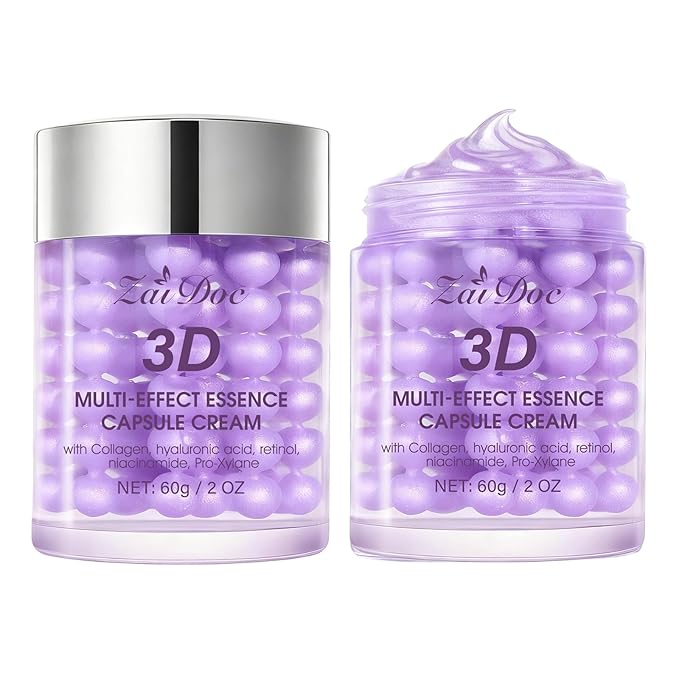 2Packs Essence Capsule Cream, for Firms, Lifts, Smooths Skin, Multi-Effect Anti-Aging Moisturizer with Collagen, Hyaluronic Acid, 2 oz