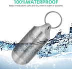 Titanium Keychain Pill Holder Waterproof Lightweight Portable Pocket Mini Pill - Image 3