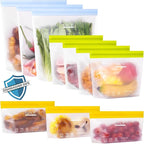 SPLF 10 Pack Stand-Up Reusable Food Storage Bags Dishwasher Safe, BPA Free by SPLF
