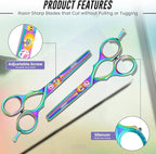 6.5" Thinning Shears for Hair Cutting - 2.7" Sharp Blade - J2 Stainless Steel Hair Thinning Scissors - Sturdy & Ergonomic texturizing shears - Perfect Hair Thinning Shear for Salon & Home