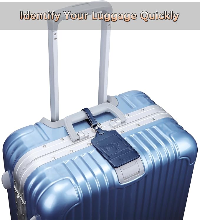 Teskyer Luggage Tags, 3 Pack Premium PU Leather Luggage Tags - Image 5