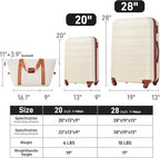 Merax Luggage Sets Carry on Suitcase Airline Approved, Hard Case Expandable - Image 3