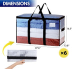 TAILI Extra Large Moving Bags, 6 Pack Clear Heavy Duty Totes - Image 3