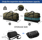 110L Expandable to 140L 32” Foldable Oxford Soft-Sided Rolling Duffle Bag - Image 2