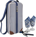 ALLCAMP Wine Tote Bag with Cooler Compartment，Picnic Set Carrying Two Sets of - Image 3