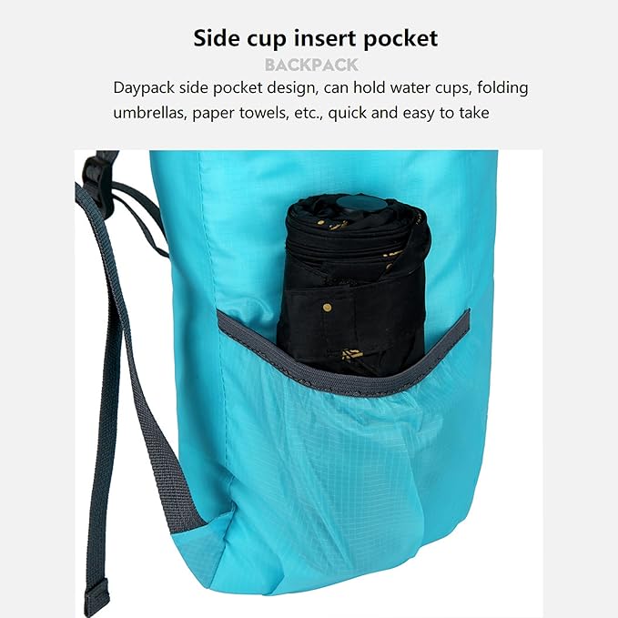 16L Hiking Daypack Lightweight Foldable Travel Backpack Water Repellent Camping - Image 4