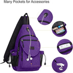 MOSISO Sling Backpack, Canvas Crossbody Hiking Daypack Bag - Image 3