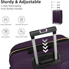 LEAVES KING LARVENDER Luggage Sets 5 Piece, Expandable PP Suitcase - Image 4