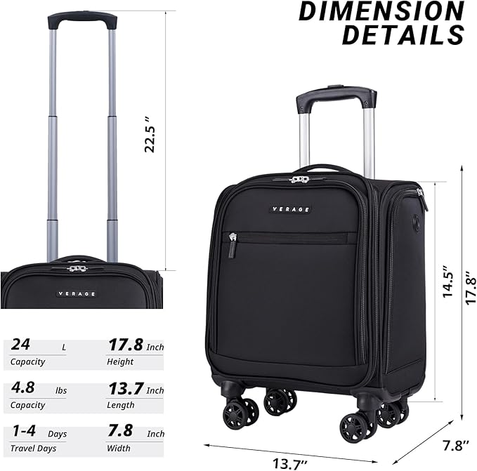 Verage Underseat Carry On Luggage - Image 3