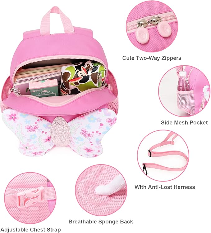 SUN EIGHT Toddler Backpack for Girls Kids Backpack Cute 3D Cartoon School Bag - Image 5
