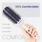 AIMIKE Nano Ionic Tech Ceramic Brush for Blow Drying, Styling and Volume Boost - Natural Wood One-Piece Design, 1.7 Inch/43mm