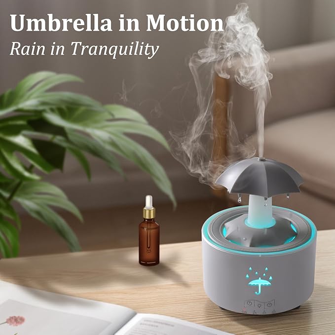 Essential Oil Diffuser for Home, Bedroom Humidifiers, Air Scent Aroma Aromatherapy Ultrasonic Humidifier Machine Timer Small Mini difusor de Aromas para casa Living Room Office Decor Gifts Raindrop
