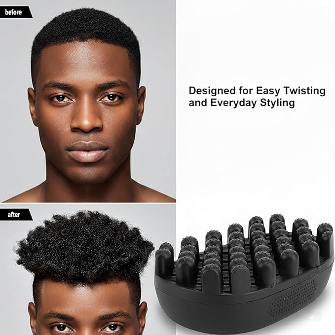 Twist King Hair Sponge Alternative, Rubber Curling Brush for Afro Hair, Washable Twist Styling Tool for Curly, Rubber Sponge for Men and Women, Barber Styling Tool