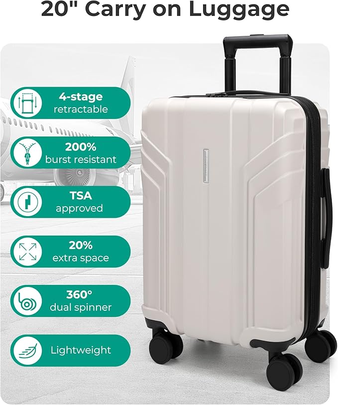 BAGSMART Expandable Carry On Luggage 22x14x9 Airline Approved, 1OO% PC - Image 3