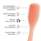 Tangle Teezer Ultimate Detangler Brush for Wet & Dry Hair, Eliminates Knots & Reduces Breakage for Straight to Wavy Hair Types, Amazon Exclusive Apricot