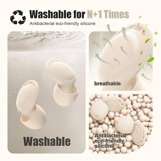 Ear Plugs for Sleeping Noise Reduction, Beinkap Reusable Earplugs Hearing - Image 4