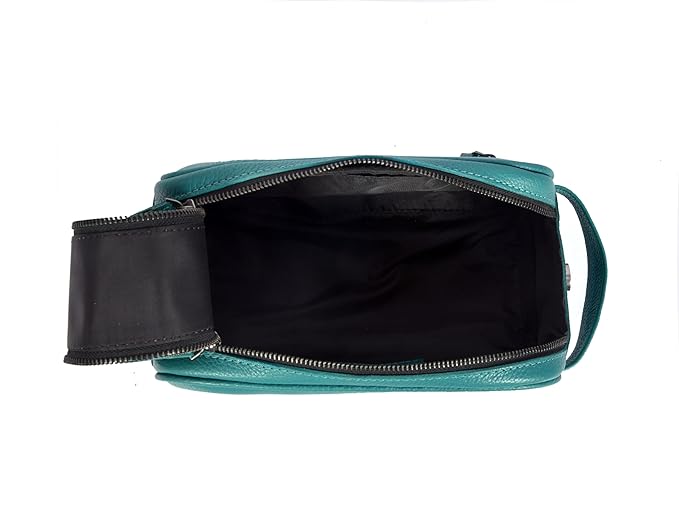 10" Premium Leather Toiletry Travel Pouch - Image 4